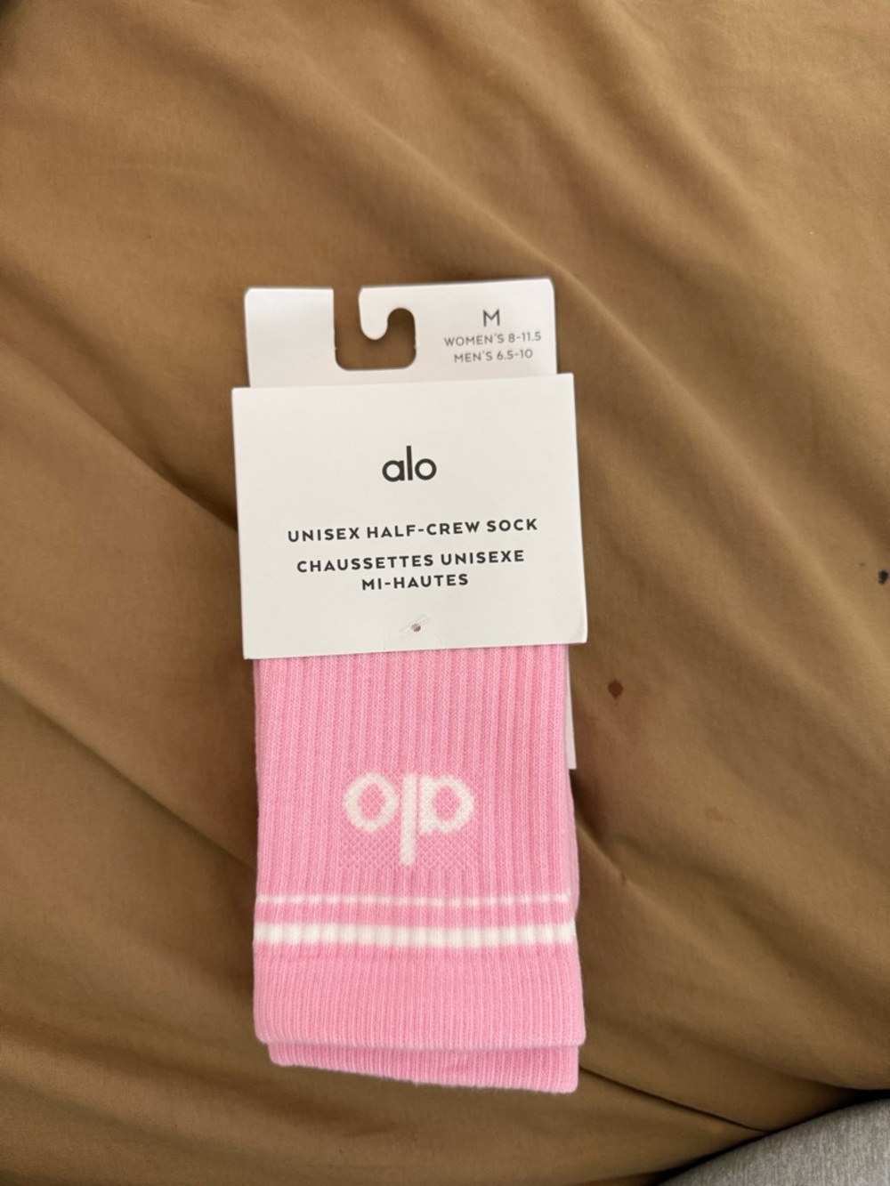 ALO Yoga Unisex Half-Crew Sock sweet pink nwt size medium